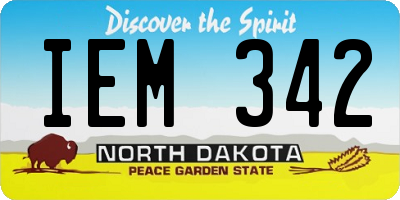 ND license plate IEM342