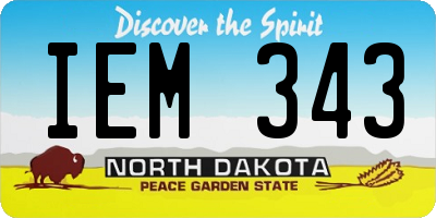 ND license plate IEM343