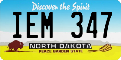 ND license plate IEM347