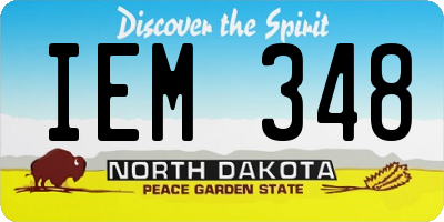 ND license plate IEM348