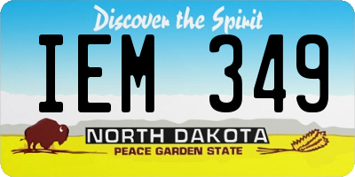 ND license plate IEM349