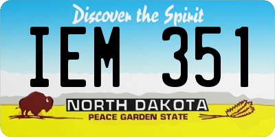 ND license plate IEM351