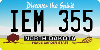 ND license plate IEM355