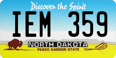 ND license plate IEM359