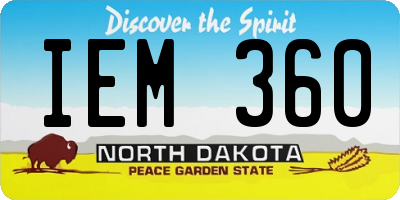 ND license plate IEM360