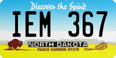 ND license plate IEM367