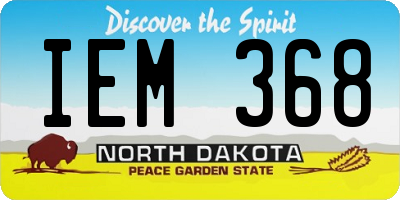 ND license plate IEM368