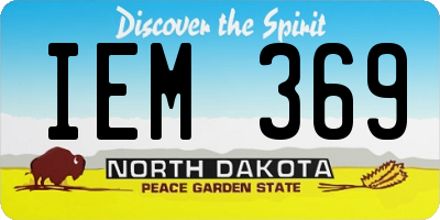 ND license plate IEM369
