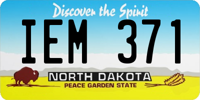 ND license plate IEM371