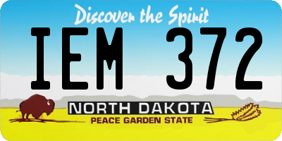 ND license plate IEM372