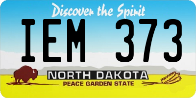 ND license plate IEM373