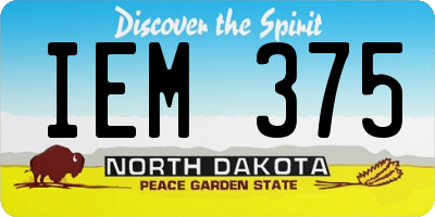 ND license plate IEM375