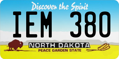 ND license plate IEM380