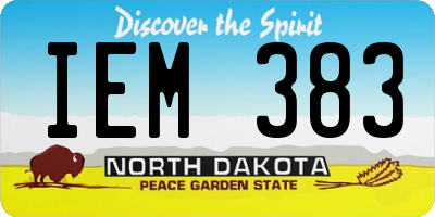 ND license plate IEM383