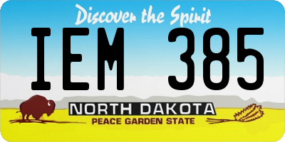 ND license plate IEM385