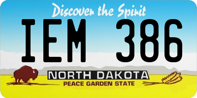 ND license plate IEM386