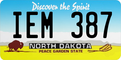ND license plate IEM387