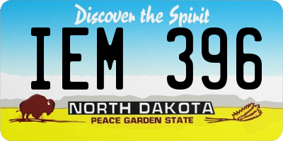 ND license plate IEM396