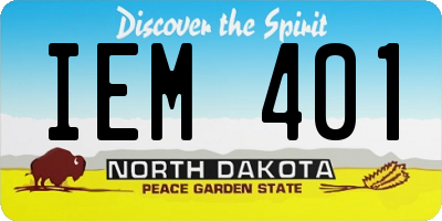 ND license plate IEM401
