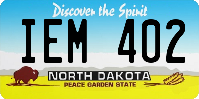 ND license plate IEM402