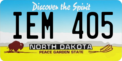 ND license plate IEM405