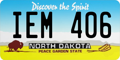 ND license plate IEM406