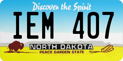 ND license plate IEM407