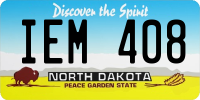 ND license plate IEM408