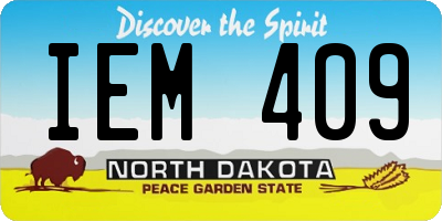 ND license plate IEM409