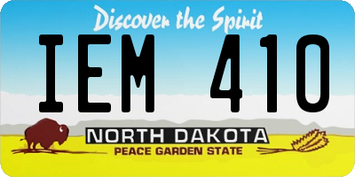 ND license plate IEM410