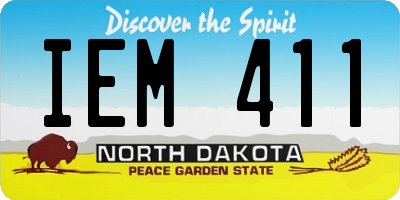 ND license plate IEM411