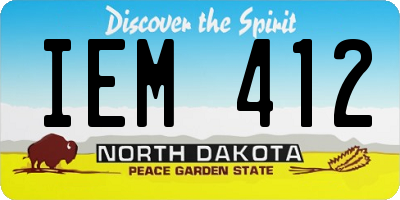 ND license plate IEM412
