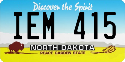 ND license plate IEM415
