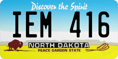 ND license plate IEM416