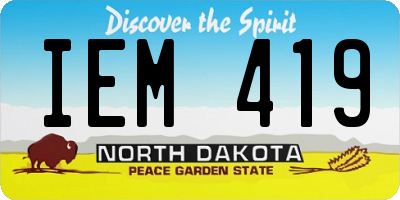 ND license plate IEM419