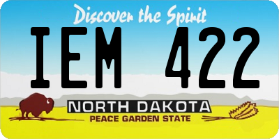 ND license plate IEM422