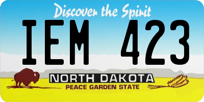 ND license plate IEM423
