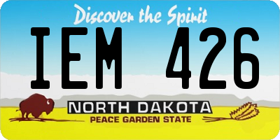 ND license plate IEM426