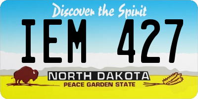 ND license plate IEM427