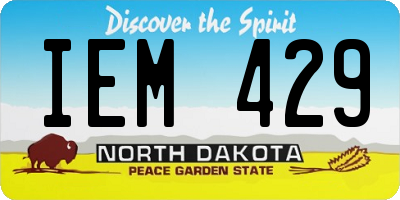 ND license plate IEM429