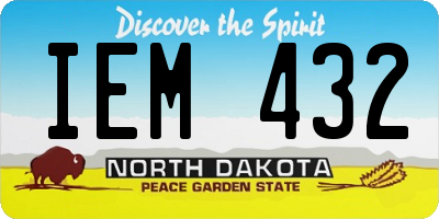 ND license plate IEM432
