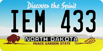 ND license plate IEM433