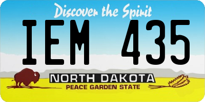 ND license plate IEM435