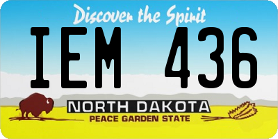 ND license plate IEM436
