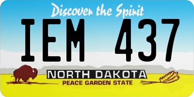 ND license plate IEM437