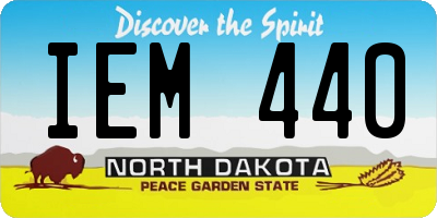 ND license plate IEM440