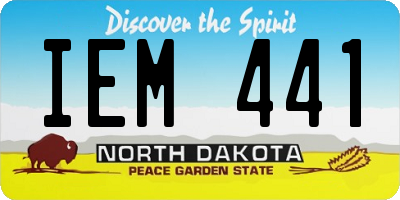 ND license plate IEM441