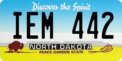 ND license plate IEM442