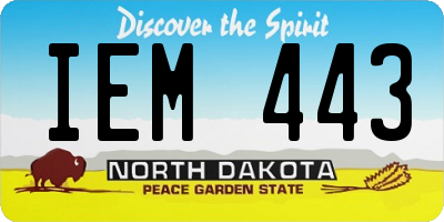ND license plate IEM443