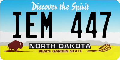 ND license plate IEM447